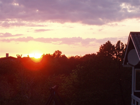 Solnedgang set fra annekset